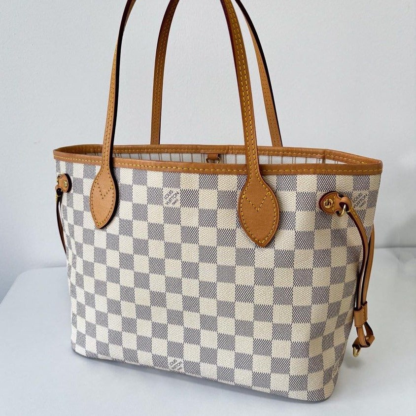 (PayNow$1180) LV Neverfull PM in Damier Azur